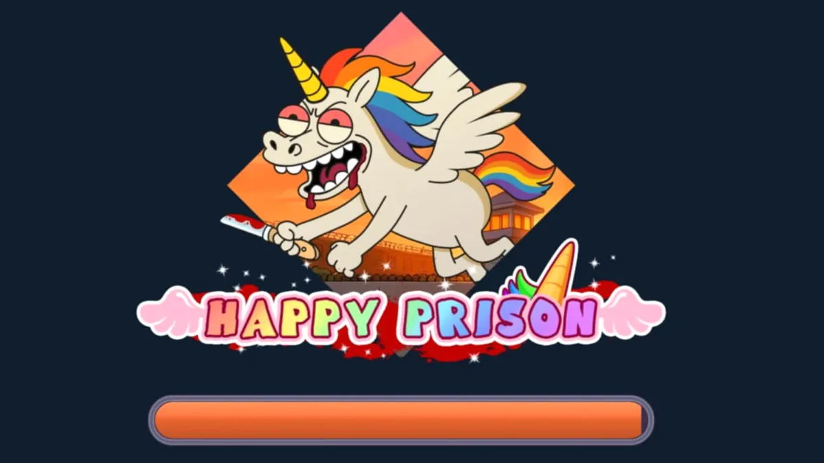 Happy Prison স্লট গেমের অন্ধকার এবং কার্টুনিশ কারাগারের দৃশ্য