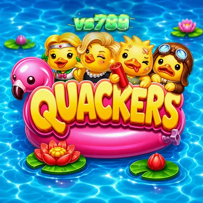 Quackers স্লট গেমের রঙিন ইন্টারফেস এবং হাঁস চরিত্রসমূহ